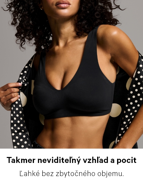 Woman wearing Victoria's Secret Seamless design Comfort bra