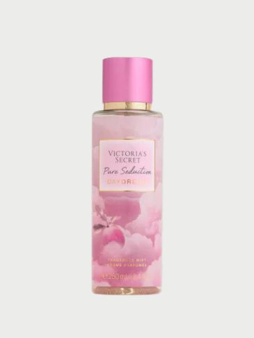 Victoria's Secret skyblue tube of Parfumed lotion on light grey background